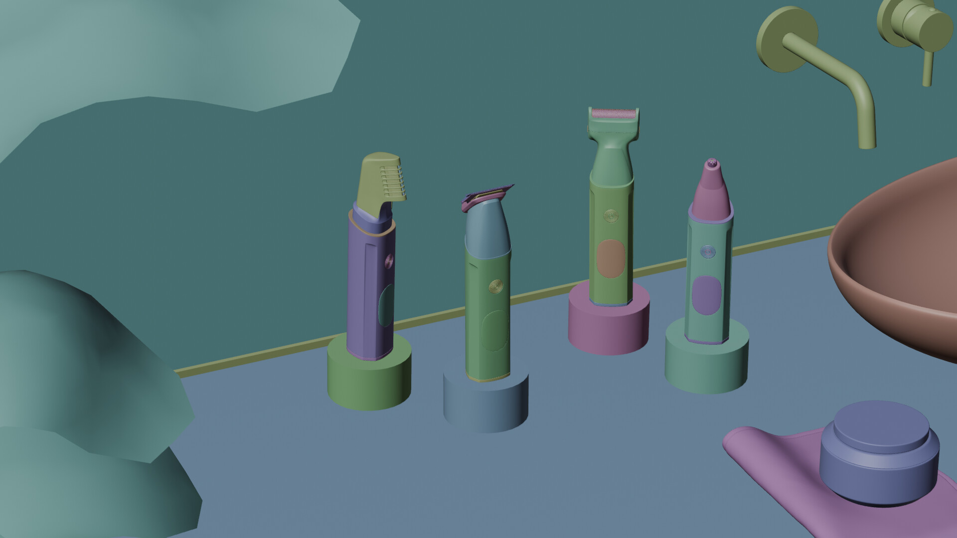 3D render before refinement